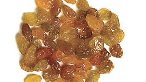 Golden bleached raisins  . 